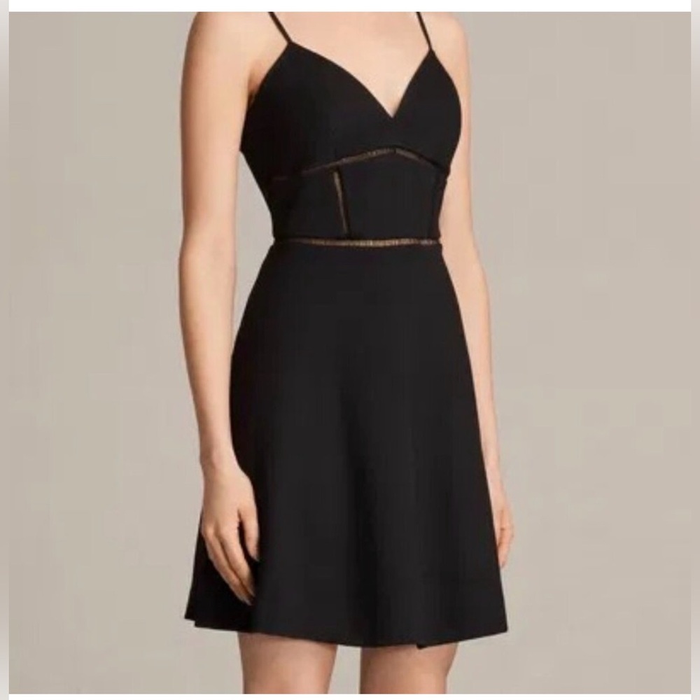 All Saints Black Strappy Mini Dress